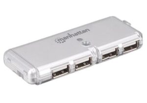 Mini Hub Manhattan USB 2.0 Sin Fuente 4 Puertos