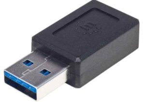 Adaptador Manhattan USB-A a USB-C Súper Velocidad Color Negro