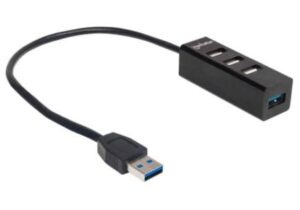 Hub Manhattan Combo 1 Puerto USB 3.0/3 Puertos USB 2.0 Color Negro