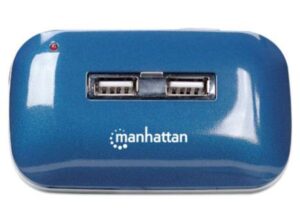 Hub Manhattan USB Alta Velocidad 2.0 Alimentación Dual 7 Puertos Color Azul