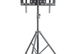 Soporte TV Manhattan 37" a 70" Piso C/Trípode Ajusto Vertical Color Negro